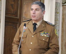 Curitiba, 25 de Setembro de 2019. Comandante Geral Pericles de Matos recebe titulo de Cidadão Honorario de Curitiba. Foto: discurso Comandante Geral Pericles de Matos.