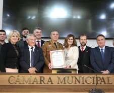 Curitiba, 25 de Setembro de 2019. Comandante Geral Pericles de Matos recebe titulo de Cidadão Honorario de Curitiba.