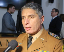 Curitiba, 25 de Setembro de 2019. Comandante Geral Pericles de Matos recebe titulo de Cidadão Honorario de Curitiba. Foto: entrevista Comandante Geral Pericles de Matos.