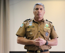 Curitiba, 03 de Outubro de 2019. Passagem de Comando DDTQ. Foto: discurso Cel Pericles de Matos Comandante Geral da Policia Militar do Estado do Parana.