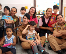 Curitiba, 10 de Outubro de 2019. PMPR participa do Dia das Crianças do CMEI Profª Teruko Beltrã.