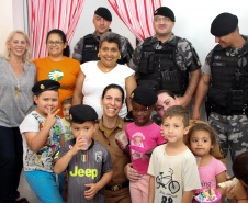 Curitiba, 10 de outubro de 2019. PMPR participa do Dia das Crianças do CMEI Profª Teruko Beltrã.