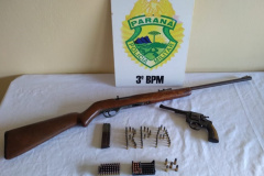 PM apreende sete armas de fogo em situações distintas, no Sudoeste do estado