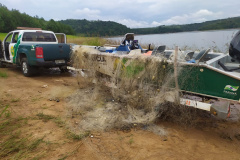 BPAmb-FV apreende mais de 500 metros de redes para pesca ilegal em Telêmaco Borba (PR)