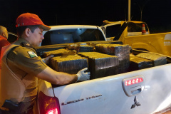 BPRv recupera caminhonete e apreende 700 quilos de maconha no Noroeste do estado