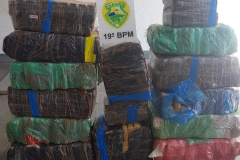 No Oeste do estado, PM apreende mais de 260 quilos de maconha e recupera carro furtado