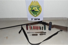 No Sudoeste do estado, PM encaminha três pessoas e apreendem uma espingarda em situações distintas