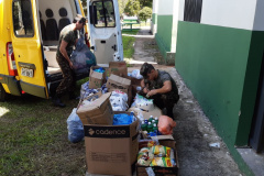 Batalhão da PM arrecada cestas básicas e produtos de higiene em Foz do Iguaçu 