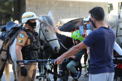 Esquema de segurança da Polícia Militar garante manistestações pacíficas neste domingo