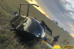 Helicóptero cai em área rural e PM apreende R$ 500 mil em dinheiro no Noroeste do estado