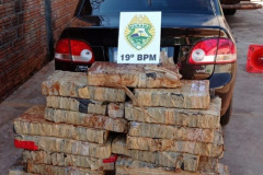 Mais de 260 quilos de maconha são apreendidos pelo 19º Batalhão em Palotina, no Oeste do Paraná