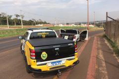 Carro furtado em Joinville (SC) é apreendido pelo BPRv com mais de 100 quilos de Skunk no Oeste do Paraná