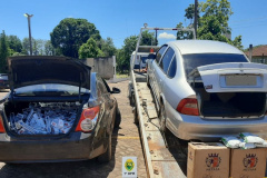 Cinco veículos carregados com cigarros contrabandeados são apreendidos pela PM, em ações separadas, no Noroeste