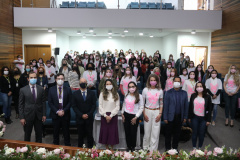 Servidoras e prestadoras de serviço vinculadas à Sesp participam da Campanha Paraná Rosa