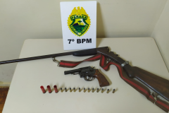 Em ocorrências diferentes, policiais militares apreendem objetos furtados e armas de fogo no noroeste do estado