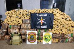  Em ação conjunta, Polícia Militar apreende mais de 800 quilos de maconha em Jandaia do Sul