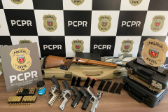 PCPR apreende seis armas e 440 munições em casa de Umuarama