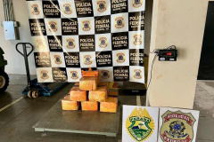 Policiais militares do Batalhão de Fronteira apreendem 110 kg de maconha em Guaíra