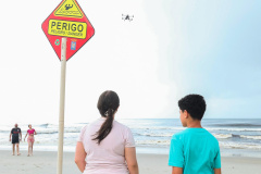 Drones tecnológicos com sinais de alerta já realizaram 96 patrulhas no Litoral