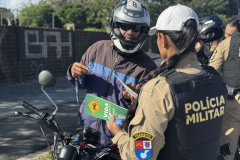 BPTran promove blitz educativa como parte prática do curso de Educação para o Trânsito