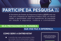 Pesquisa Sesp percorre estado para compreender percepção de segurança dos paranaenses