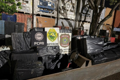 PMPR, PCPR e PF apreendem embarcação com cigarros contrabandeados em São Miguel do Iguaçu 