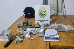 PMPR prende três pessoas e apreende drogas em Pontal do Paraná com apoio de cão de faro