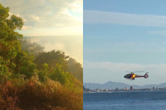 Bombeiros mantém combate e avançam na extinção do incêndio no Morro do Boi