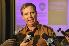 A ação foi determinada pelo comandante-geral da PM, coronel Roberson Luiz Bondaruk, e comandada pelo subcomandante-geral da PM, coronel César Alberto Souza. Foto: PMPR