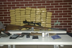 Policiais militares apreendem mais de 60 quilos de maconha, um rifle e várias munições em Campo Largo