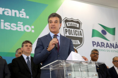 O governador Beto Richa participou nesta terça-feira (26), no Palácio Iguaçu, em Curitiba, da solenidade que comemora os 164 anos da Polícia Civil do Paraná e destacou os investimentos do Governo do Estado na corporação. Curitiba,26/09/2017 Foto:Jaelson Lucas / ANPr