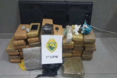 Na Lapa, militares estaduais apreendem 50 quilos de maconha, LSD, cocaína e recuperam veículo