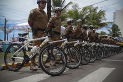 23-12-17 no município de GuaratubaBicicletas que serão utilizadas no policiamento