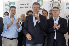 Governador Beto Richa inaugura o Instituto Médico Legal de Londrina. Participaram da solenidade o prefeito Marcelo Belinatti, o secretário da Segurança Pública e administração Penitenciária, Julio Reis;  o diretor do Instituto Médico Legal do Paraná, Carlos Alberto Peixoto Baptista; o diretor geral da Polícia Científica do Paraná, Hemerson Bertassoni; deputados federais, estaduais e demais autoridades.Londrina, 22/03/2018.Foto: Arnaldo Alves/ANPr