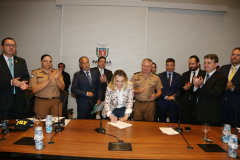 A governadora Cida Borghetti anunciou nesta segunda-feira (30), no Palácio Iguaçu,  a criação da secretária especial de Administração Penitenciária.Curitiba, 30/04/2018.Foto: Orlando KIssner/ANPr