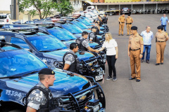 Governadora Cida Borghetti entrega viaturas para 9ª Companhia da Polícia Militar em Maringá, junto com a Comandante-geral da Policia Militar do Paraná, a coronel Audilene Dias Rocha.  -  Maringá, 30/11/2018Foto: Rogério Machado/SECS