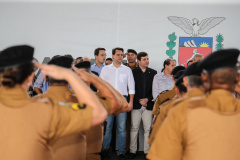 O governador Carlos Massa Ratinho Junior  participam do Lançamento do programa Escola Segura  no Colégio Estadual Ulysses Guimarães em  Foz do Iguaçu nesta quinta-feira (09).   Foz do Iguaçu, 09/05/2019 -  Foto: Geraldo Bubniak/ANPr