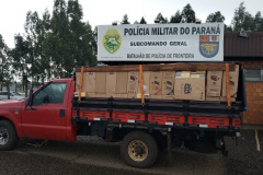 Caminhonete com 120 caixas de cigarros contrabandeados é apreendida no Oeste do estado