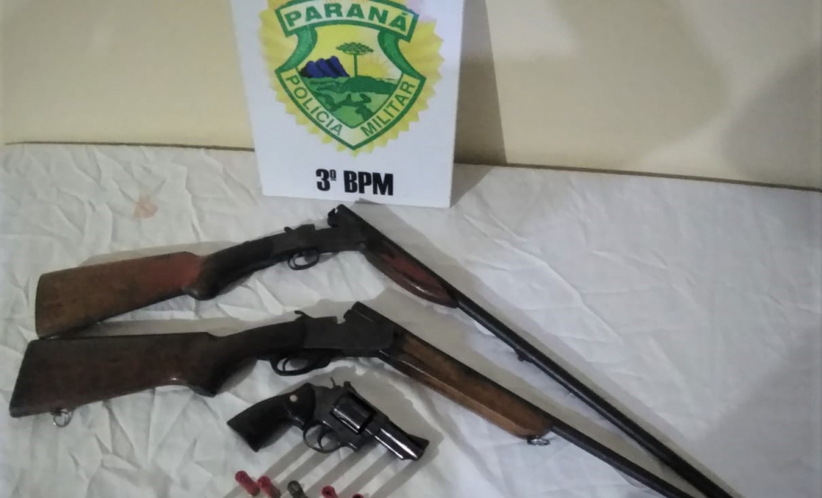 PM apreende sete armas de fogo em situações distintas, no Sudoeste do estado