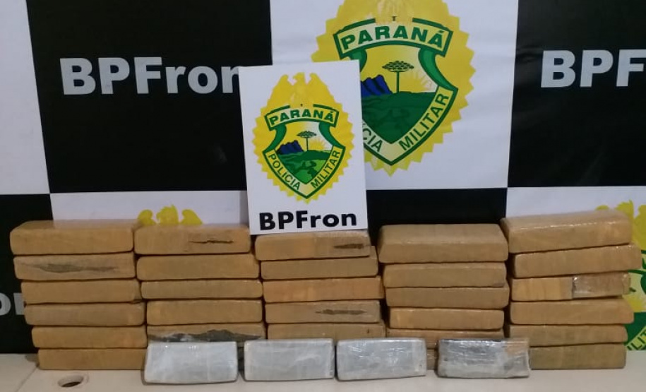 BPFron apreende mais de 31 quilos de maconha e haxixe e 1,5 mil pacotes de cigarros em situações distintas no Oeste do estado
