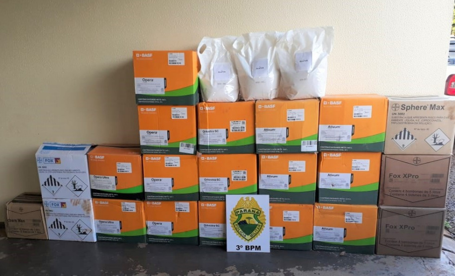 Ação rápida da PM recupera R$ 90 mil em agrotóxicos no Sudoeste do estado