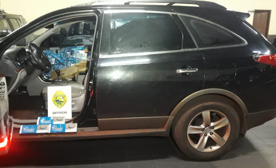 Cerca de R$ 150 mil em cigarros contrabandeados são apreendidos pelo Batalhão de Fronteira em Guaíra (PR)