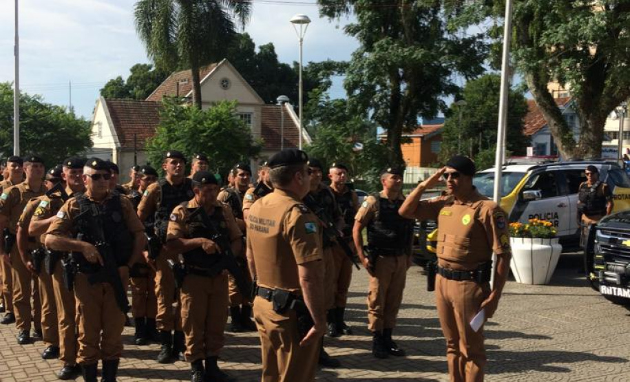 17º Batalhão realiza mais uma etapa da Operação União para o reforço do patrulhamento em Araucária, na RMC