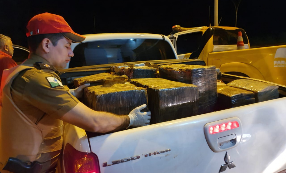 BPRv recupera caminhonete e apreende 700 quilos de maconha no Noroeste do estado