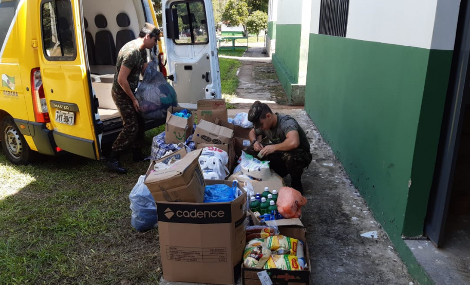 Batalhão da PM arrecada cestas básicas e produtos de higiene em Foz do Iguaçu