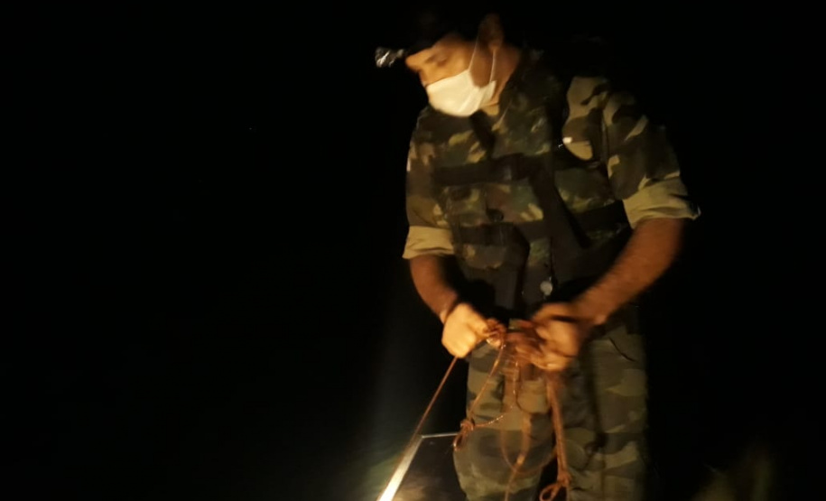 Polícia Ambiental faz operação no Norte do estado e apreende 300 metros de redes de pesca