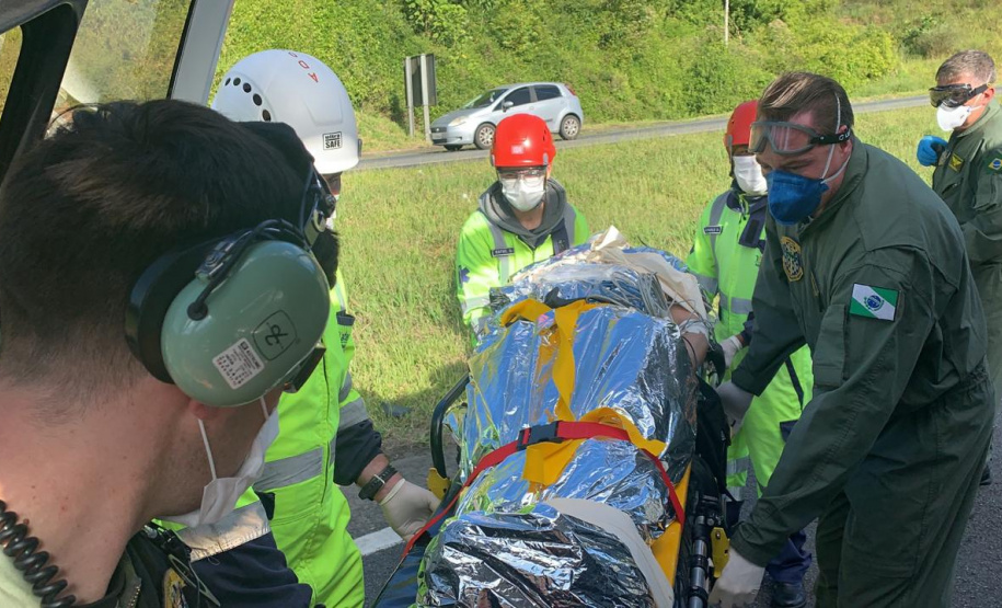 BPMOA resgata motociclista acidentado na divisa com São Paulo