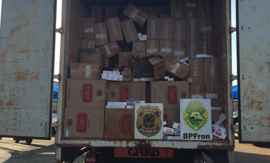 BPFron apreende R$ 3,5 milhões em cigarros contrabandeados em Guaíra