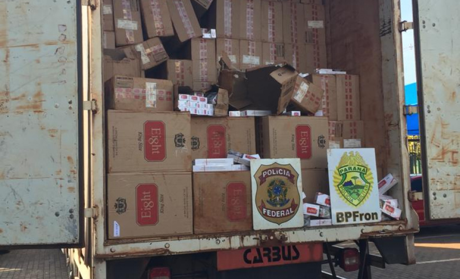 BPFron apreende R$ 3,5 milhões em cigarros contrabandeados em Guaíra