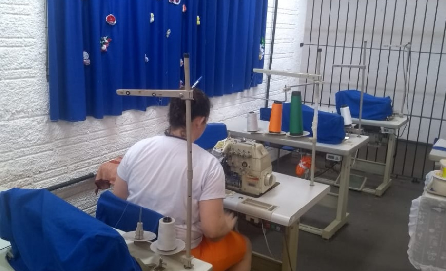 Penitenciária Feminina de Foz reaproveita materiais para confeccionar sacolas e camas para animais abandonados